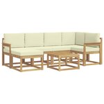 vidaXL Ensemble de canapés d'extérieur 7 Pièces Blanc et crème