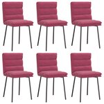 vidaXL Chaises à manger lot de 6 rouge bordeaux velours