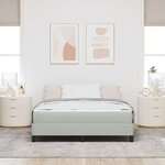 vidaXL Lit boxspring avec matelas Gris clair 160 x 200 cm Velours