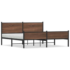 vidaXL Cadre de lit en métal sans matelas chêne marron 160x200 cm