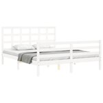 vidaXL Cadre de lit sans matelas blanc 160x200 cm bois massif