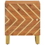 vidaXL Table de chevet marron et noir bois de manguier solide