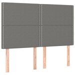 vidaXL Sommier à lattes de lit et matelas et LED Gris foncé 140x190 cm