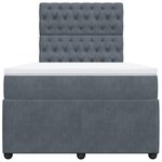 vidaXL Sommier à lattes de lit et matelas Gris foncé 120x200cm Velours