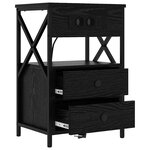 vidaXL Cabinet de chevet avec tiroir 2 Pièces Chêne noir 40 x 31 x 60 cm