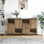 vidaXL Buffets 2 Pièces chêne artisanal 120 x 35 x 70 cm
