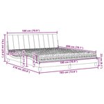 vidaXL Lit avec matelas bleu 180x200 cm tissu