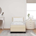 vidaXL Lit à ressorts avec matelas Crème 80 x 200 cm tissu