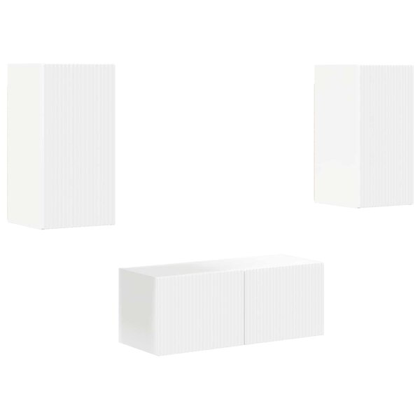 vidaXL Ensemble meuble TV Montage mural 6 Pièces Blanc Bois d'ingénierie