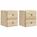 vidaXL Cabinet de chevet mural 2 pc Chêne Sonoma 34 5 x 33 x 40 cm