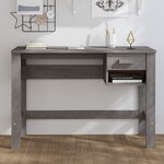 vidaXL Bureau HAMAR Gris clair 110x40x75 cm Bois massif de pin