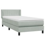 vidaXL Sommier à lattes de lit et matelas gris clair 80x210 cm velours