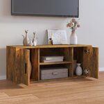 vidaXL Meuble TV Chêne fumé 100x35x40 cm Bois d'ingénierie