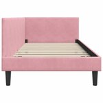 vidaXL Cadre de lit d'angle avec tête de lit Rose 90 cm x 200 cm tissu