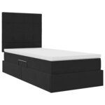 vidaXL Lit avec rangement et matelas Noir 100 x 200 cm Velours