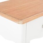 vidaXL Table de chevet Blanc et marron 40x30x50 cm Bois de pin massif