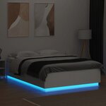 vidaXL Cadre de lit avec lumières LED blanc 150x200 cm