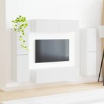 vidaXL Ensemble meuble TV 8 Pièces Blanc brillant Bois d'ingénierie