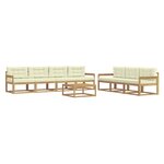 vidaXL Ensemble de canapés d'extérieur 7 pc Blanc et crème