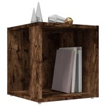 vidaXL Table d'appoint Chêne fumé 33x33x34 5 cm Bois d'ingénierie