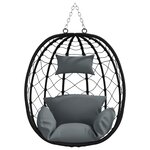 vidaXL Panier de chaise œuf suspendue sans support Rotin poly anthracite