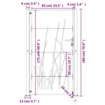 vidaXL Portail de jardin 105x180 cm acier corten conception d'herbe