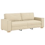 Ensemble de canapé 3 pièces vidaXL avec coussins en tissu crème