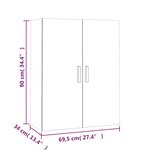 vidaXL Buffet haut Chêne sonoma 69 5x34x179 cm Bois d'ingénierie
