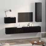 vidaXL Meuble TV mural Montage mural 4 Pièces Chêne noir