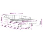 vidaXL Lit de jour avec gigogne et tiroirs jaune 100x200 cm velours