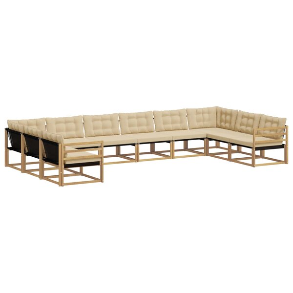 vidaXL Ensemble de canapés d'extérieur 10 pc Blanc et Beige
