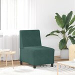 vidaXL Canapé modulaire sans accoudoirs Vert foncé 55 cm Velours