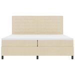 vidaXL Lit à ressorts avec matelas avec LED Crème 200 x 200 cm tissu