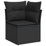 vidaXL Salon de jardin 10 Pièces avec coussins noir résine tressée