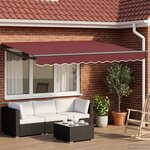 vidaXL Auvent rétractable électrique Rouge bordeaux 3 x 2 5 m