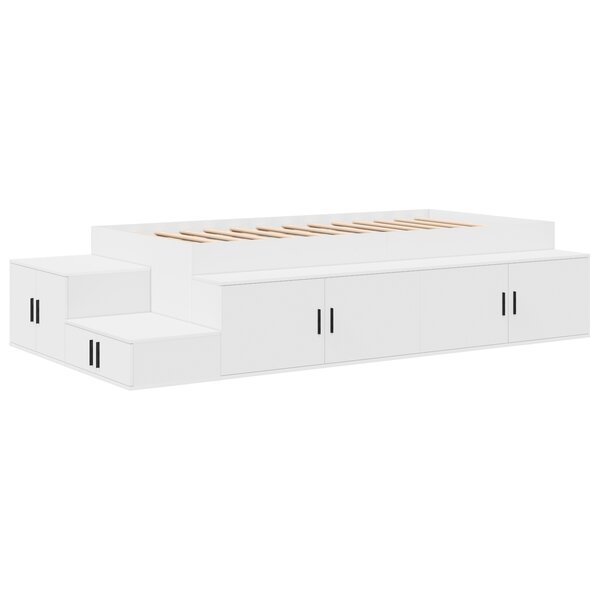 vidaXL Cadre de lit de rangement Blanc 100x200 cm