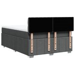 vidaXL Sommier à lattes de lit avec matelas Gris foncé 160x200cm Tissu