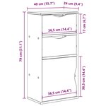 vidaXL Armoire latérale tiroirs ODDA blanc 40x24x79 cm bois massif pin