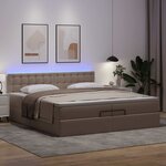 VidaXL Cadre de lit ottoman et matelas cappuccino 200x200cm similicuir