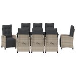vidaXL Ensemble de salle à manger de jardin de 9 pièces gris clair en poly rotin