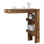 vidaXL Table bar mural vieux bois 102x45x103 5 cm bois d'ingénierie