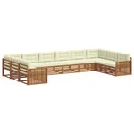 vidaXL Ensembles de canapés 6 pc Naturel et Crème Bois d'Acacia Massif