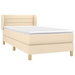 vidaXL Sommier à lattes de lit avec matelas Crème 90x200 cm Tissu