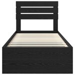vidaXL Cadre de lit avec tête de lit Noir 90 x 190 cm Pin massif