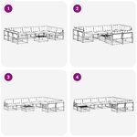 vidaXL Ensemble de canapés d'extérieur 10 Pièces Blanc et noir