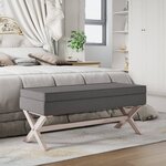 vidaXL Tabouret de rangement Gris foncé 110x45x49 cm Tissu