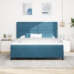 Lit à ressorts vidaXL avec matelas bleu foncé 180x200 cm en velours