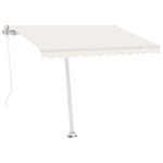 vidaXL Auvent manuel rétractable sur pied 350x250 cm Crème