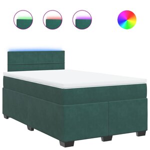 vidaXL Sommier à lattes de lit et matelas Vert foncé 120x200cm Velours