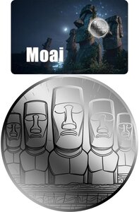 Pièce de monnaie en Platine 12 Dollars g 0.031 (1/1000 oz) Millésime 2026 MOAI 1/1000 (PRÉCOMMANDE)